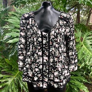 MaEve Anthropologie Top Floral Print Boho Blouse